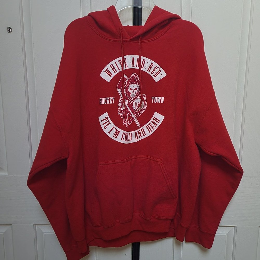 White and Red Till I'm Cold and Dead Sweatshirt (XL)